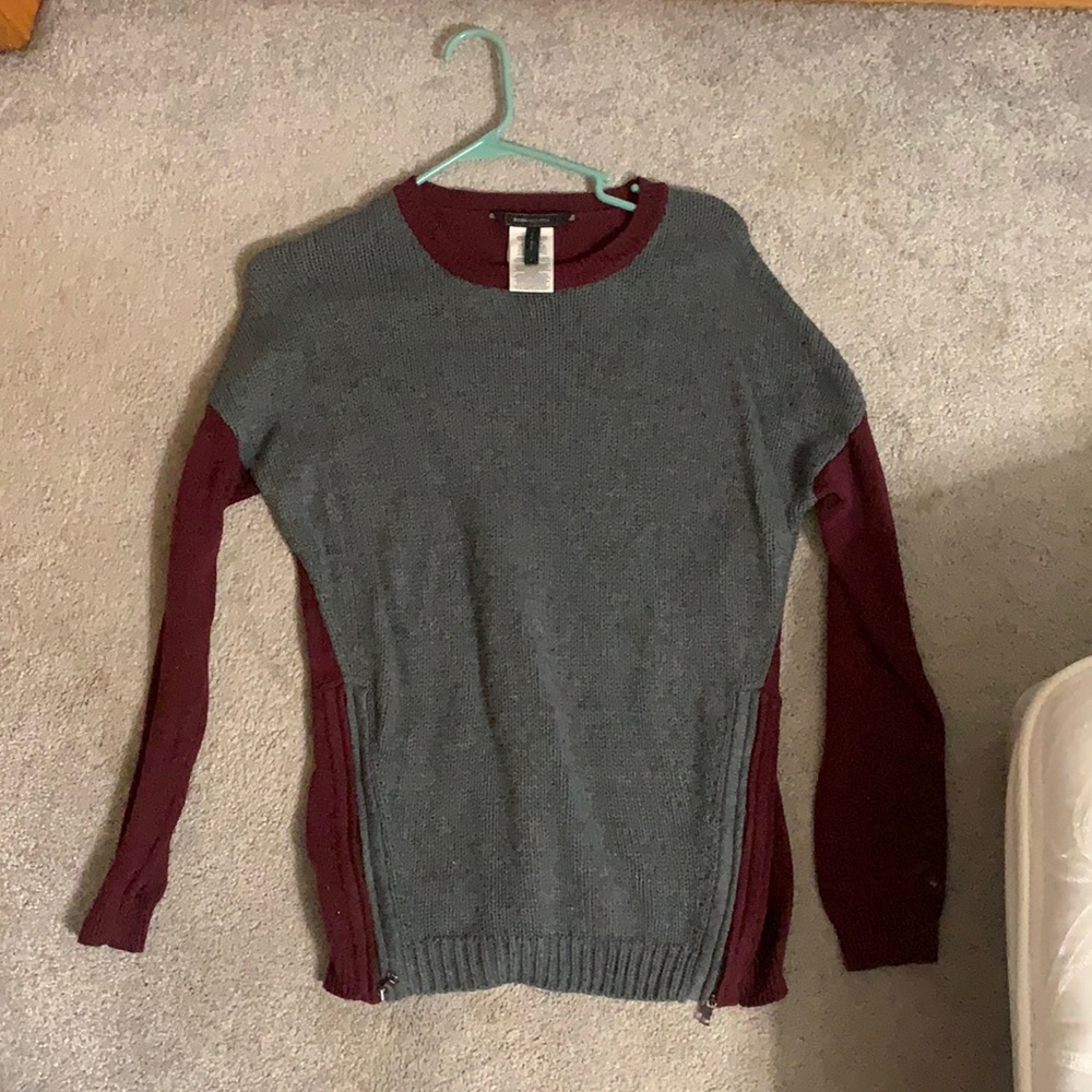 Grey and Maroon Sweater